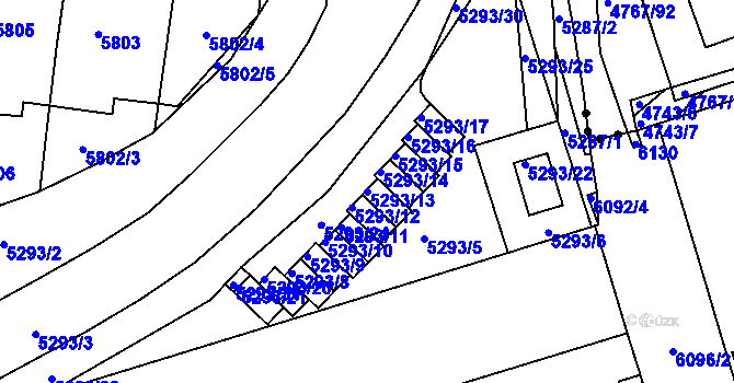 Parcela st. 5293/13 v KÚ Žabovřesky, Katastrální mapa