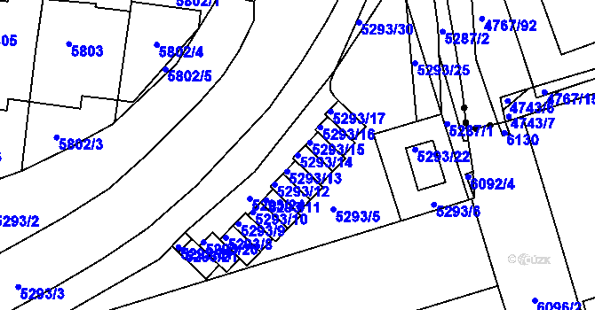 Parcela st. 5293/14 v KÚ Žabovřesky, Katastrální mapa