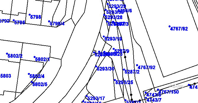 Parcela st. 5293/18 v KÚ Žabovřesky, Katastrální mapa