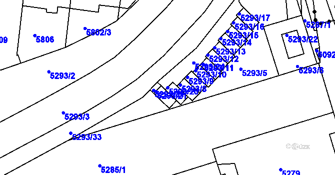 Parcela st. 5293/20 v KÚ Žabovřesky, Katastrální mapa