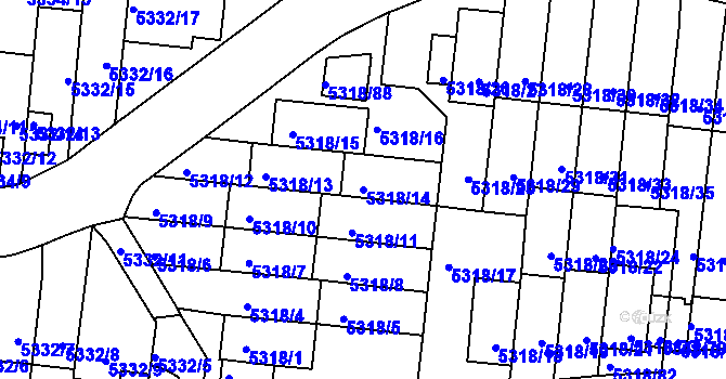 Parcela st. 5318/14 v KÚ Žabovřesky, Katastrální mapa
