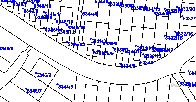 Parcela st. 5339/5 v KÚ Žabovřesky, Katastrální mapa