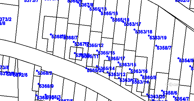 Parcela st. 5365/15 v KÚ Žabovřesky, Katastrální mapa