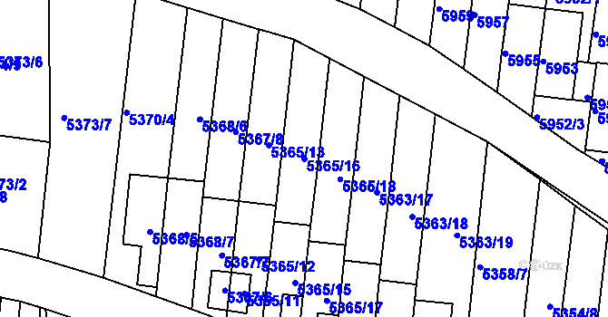 Parcela st. 5365/16 v KÚ Žabovřesky, Katastrální mapa
