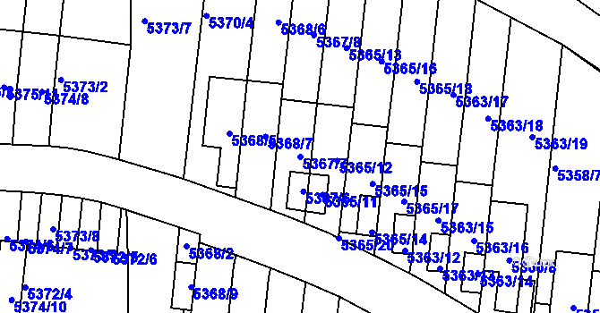 Parcela st. 5367/7 v KÚ Žabovřesky, Katastrální mapa