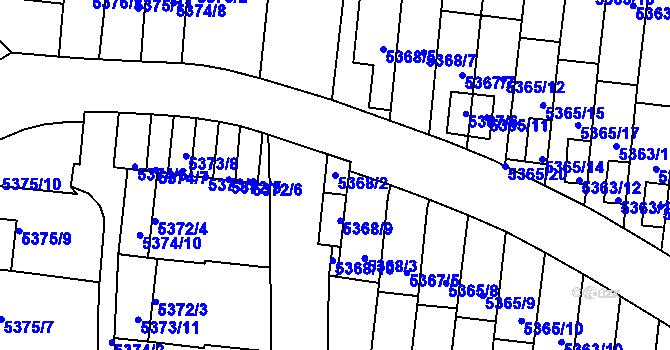 Parcela st. 5368/2 v KÚ Žabovřesky, Katastrální mapa