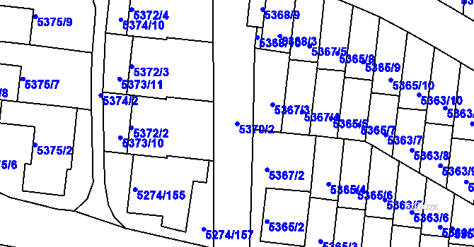 Parcela st. 5370/2 v KÚ Žabovřesky, Katastrální mapa