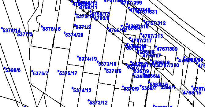 Parcela st. 5371/7 v KÚ Žabovřesky, Katastrální mapa