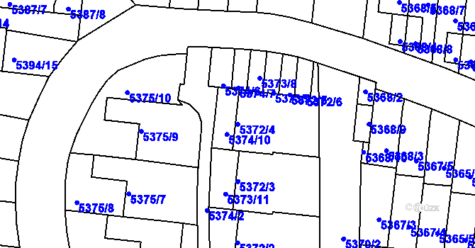 Parcela st. 5372/4 v KÚ Žabovřesky, Katastrální mapa