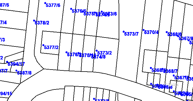 Parcela st. 5373/2 v KÚ Žabovřesky, Katastrální mapa