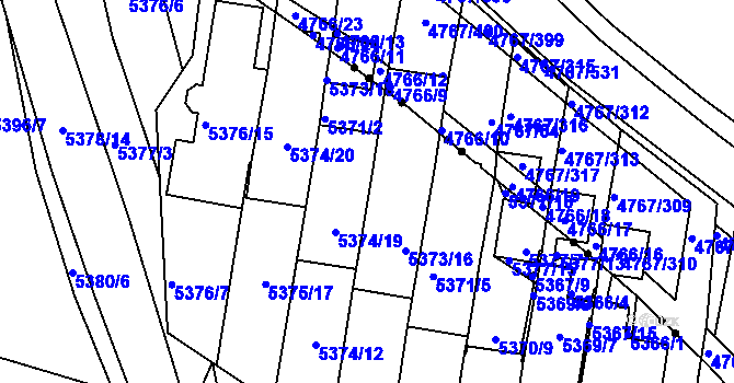 Parcela st. 5373/14 v KÚ Žabovřesky, Katastrální mapa