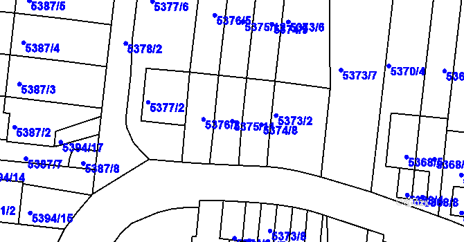 Parcela st. 5375/11 v KÚ Žabovřesky, Katastrální mapa