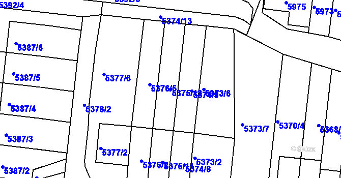 Parcela st. 5375/12 v KÚ Žabovřesky, Katastrální mapa
