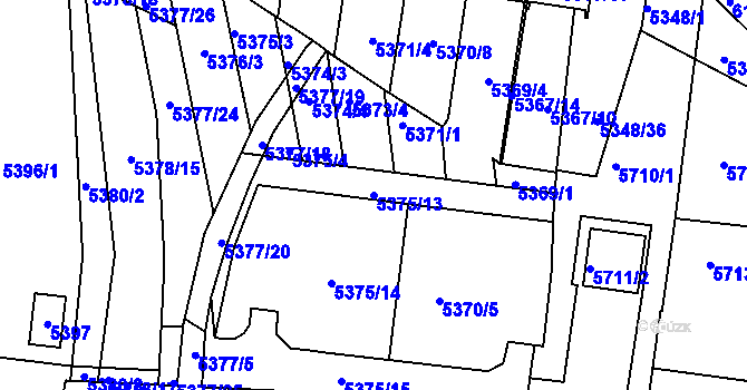 Parcela st. 5375/13 v KÚ Žabovřesky, Katastrální mapa