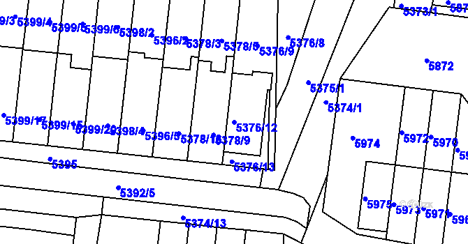 Parcela st. 5376/12 v KÚ Žabovřesky, Katastrální mapa
