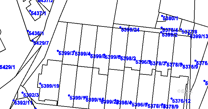 Parcela st. 5399/6 v KÚ Žabovřesky, Katastrální mapa