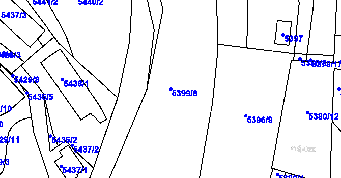 Parcela st. 5399/8 v KÚ Žabovřesky, Katastrální mapa