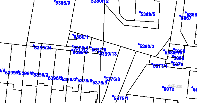 Parcela st. 5399/13 v KÚ Žabovřesky, Katastrální mapa