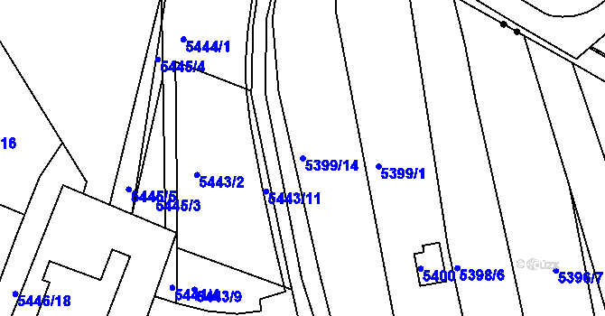 Parcela st. 5399/14 v KÚ Žabovřesky, Katastrální mapa