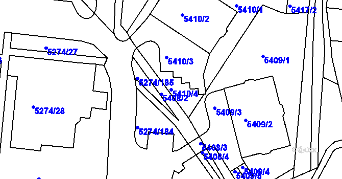 Parcela st. 5410/4 v KÚ Žabovřesky, Katastrální mapa