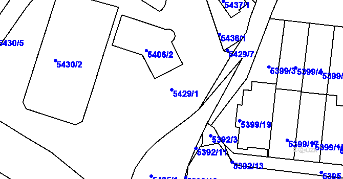 Parcela st. 5429/1 v KÚ Žabovřesky, Katastrální mapa