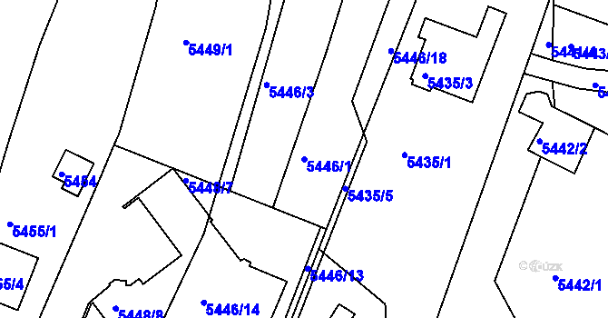 Parcela st. 5446/1 v KÚ Žabovřesky, Katastrální mapa
