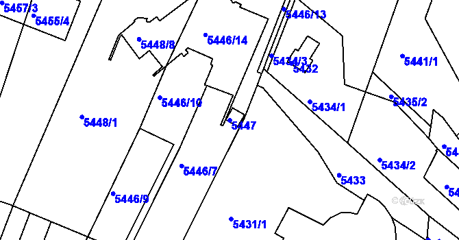 Parcela st. 5447 v KÚ Žabovřesky, Katastrální mapa