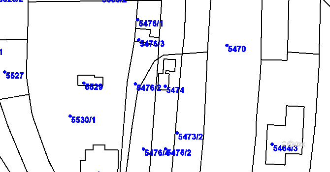 Parcela st. 5474 v KÚ Žabovřesky, Katastrální mapa