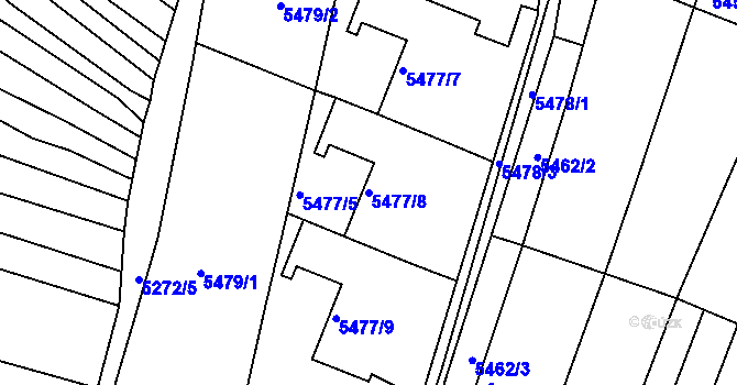 Parcela st. 5477/8 v KÚ Žabovřesky, Katastrální mapa