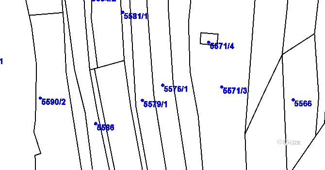 Parcela st. 5576/1 v KÚ Žabovřesky, Katastrální mapa