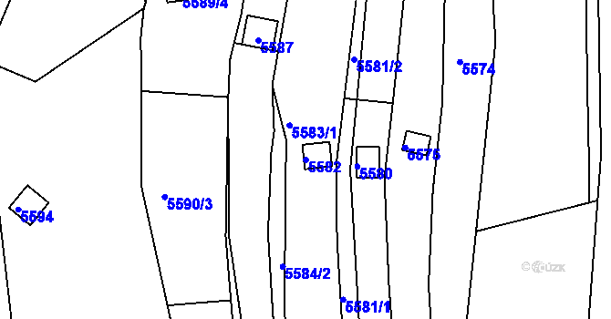 Parcela st. 5582 v KÚ Žabovřesky, Katastrální mapa