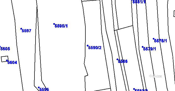 Parcela st. 5590/2 v KÚ Žabovřesky, Katastrální mapa