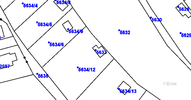 Parcela st. 5633 v KÚ Žabovřesky, Katastrální mapa