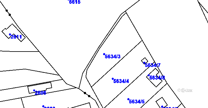 Parcela st. 5634/3 v KÚ Žabovřesky, Katastrální mapa
