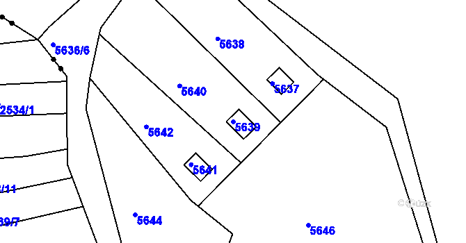Parcela st. 5639 v KÚ Žabovřesky, Katastrální mapa