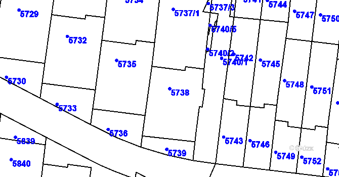 Parcela st. 5738 v KÚ Žabovřesky, Katastrální mapa