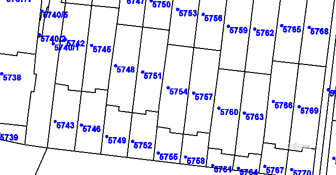 Parcela st. 5754 v KÚ Žabovřesky, Katastrální mapa