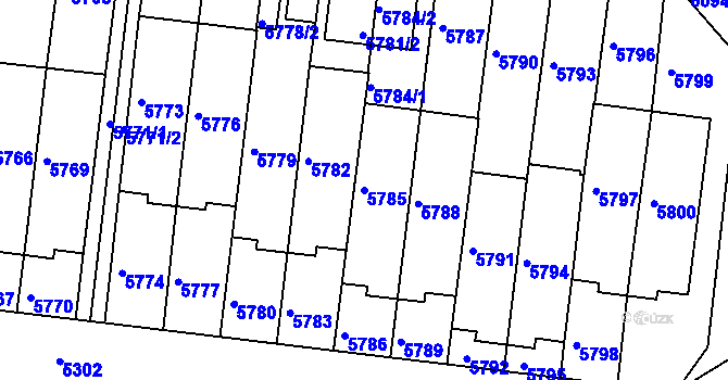 Parcela st. 5785 v KÚ Žabovřesky, Katastrální mapa