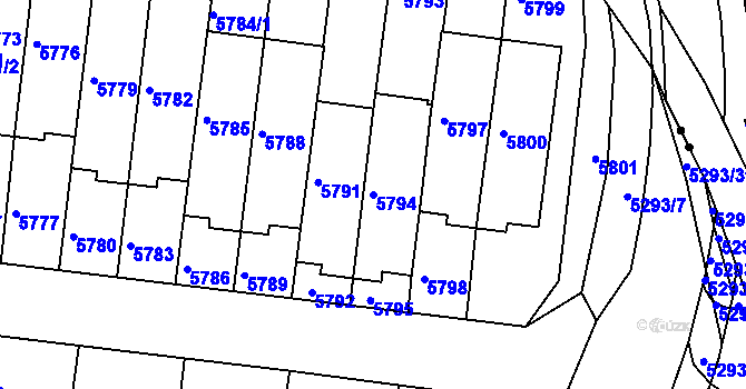 Parcela st. 5794 v KÚ Žabovřesky, Katastrální mapa