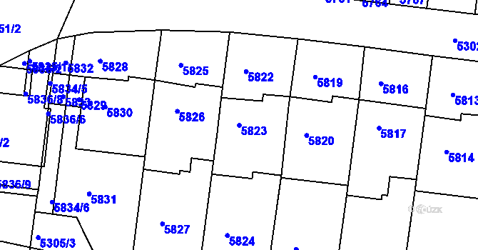 Parcela st. 5823 v KÚ Žabovřesky, Katastrální mapa