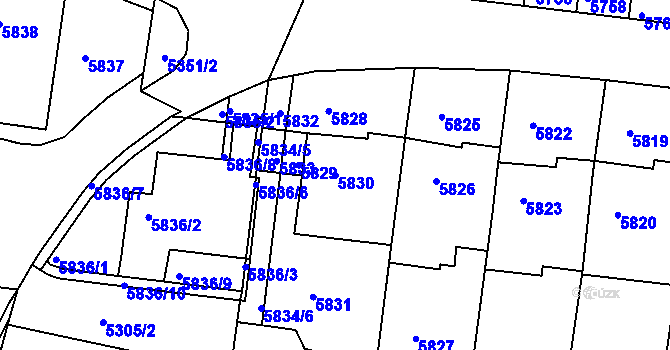 Parcela st. 5830 v KÚ Žabovřesky, Katastrální mapa