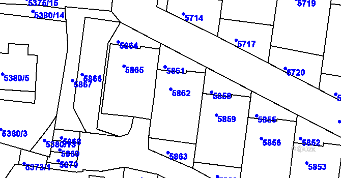 Parcela st. 5862 v KÚ Žabovřesky, Katastrální mapa
