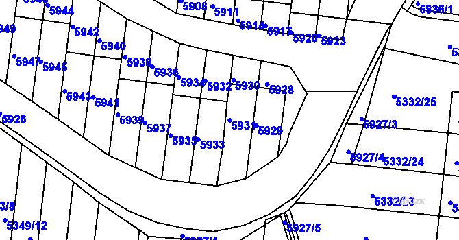 Parcela st. 5931 v KÚ Žabovřesky, Katastrální mapa