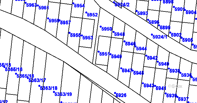 Parcela st. 5951 v KÚ Žabovřesky, Katastrální mapa