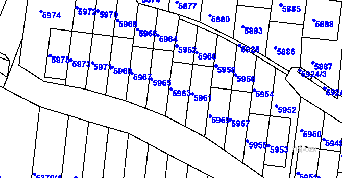 Parcela st. 5963 v KÚ Žabovřesky, Katastrální mapa
