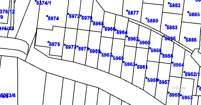 Parcela st. 5967 v KÚ Žabovřesky, Katastrální mapa