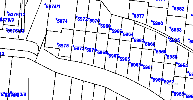 Parcela st. 5969 v KÚ Žabovřesky, Katastrální mapa