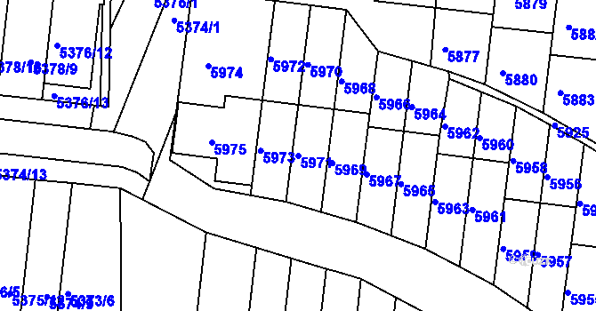 Parcela st. 5971 v KÚ Žabovřesky, Katastrální mapa