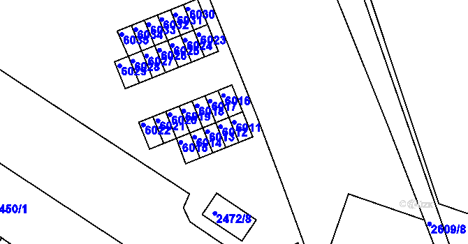 Parcela st. 6011 v KÚ Žabovřesky, Katastrální mapa