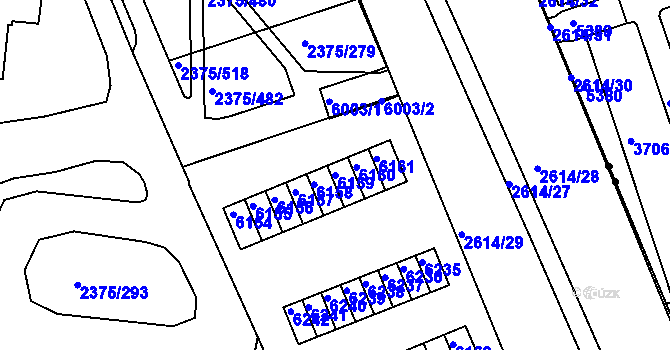 Parcela st. 6159 v KÚ Žabovřesky, Katastrální mapa